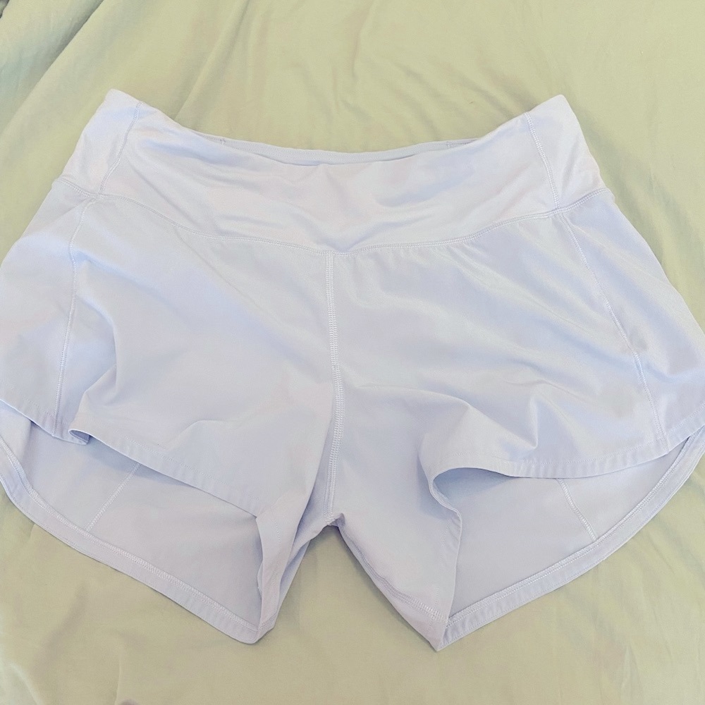 Lululemon Speed ups, Mid rise, 4 inch, Blue linen, size 8 Tall